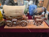 Covered Wagon W/ Horses Lamp