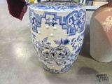 Blue & White Ceramic Garden Stool