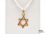 18K Gold Star of David Pendant, 1.98g