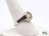18K White Gold & Moissanite Ring, 8.83g