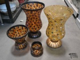 (5) PartyLite Mosaic Tile Glass