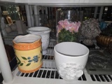 (6) Ceramic Planters & Hurricane Glasses
