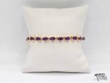 14k Gold & Amethyst Bracelet, 13.46g