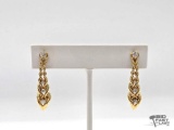 14K Gold & Diamond Dangling Earrings, 5.12g