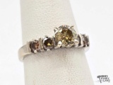 14K White Gold 5 Diamond Ring, 3.73g