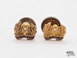 14K Gold The Mo'neil Co. Diamond Accent Pins, 2.75g