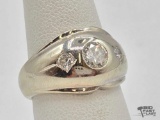 14K White Gold 3 Diamond Ring, 8.03g