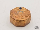 14K Gold Diamond & Sapphire Trinket Box, 20.41g