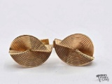 14K Gold Swirl Cufflinks, 8.07g