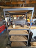 2 Metal Racks with Wood Shelves