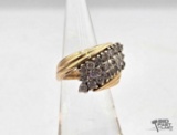 14K Gold Diamond Cluster Ring, 6.86g