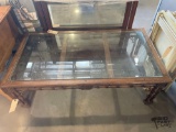 Glass Top Bamboo Style Coffee Table