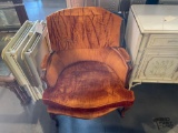 Orange Velvet Armchair