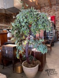 (2) Faux Trees in Pots