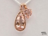 10K Gold Diamond Accent Drop & Heart Pendants, 4.14g