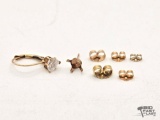 10K Gold Single Earring and 14K Gold Earring Backings