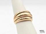 10K Gold 3 Row Ring, 5.06g