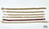 (6) Sterling Silver Bracelets with Opal & Semi-Precious Stones, 59g