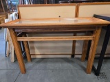 Wooden End Table With Glass On Top