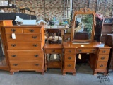 Matching Dresser, Side Table and Vanity