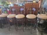 (5) Cushioned Iron Stools