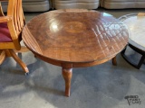 Wooden Round Glass Top Coffee Table
