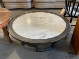 Round White Stone Top Coffee Table