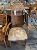 Wooden Upholstered Floral Design Chair