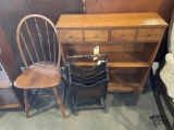 Chair, Magazine Rack and Book Case