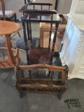Wooden Side Table & Magazine Holder