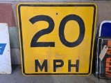 20 MPH Road Metal Sign