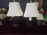 (2) Ornate Tea Canister Caddy Lamps