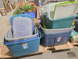 (9) Plastic Totes & Lids