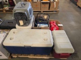 2 Coleman Ice chest 1 Igloo Ice chest Animal Crate Mr. Clean Auto Dry Carwash jacket Numbered Marker