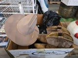 Two Pairs of Cowboy Boots Cowboy Hat Exacto Knife Kit Poker set