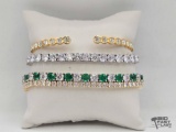 (4) Costume Jewelry Tennis Bracelets