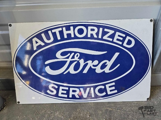 Authorized Ford Service Porcelain Sign