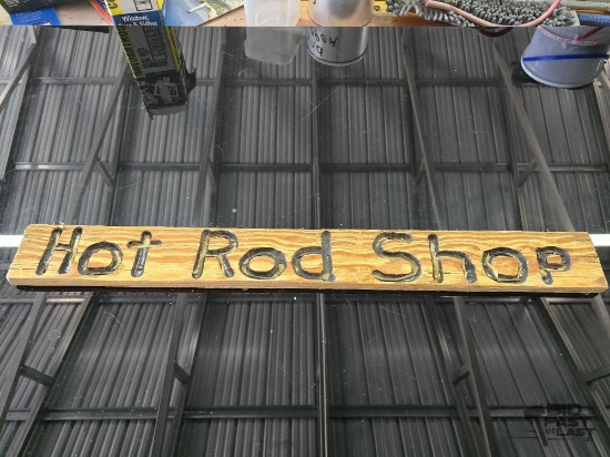 Wooden Hot Rod Shop Sign