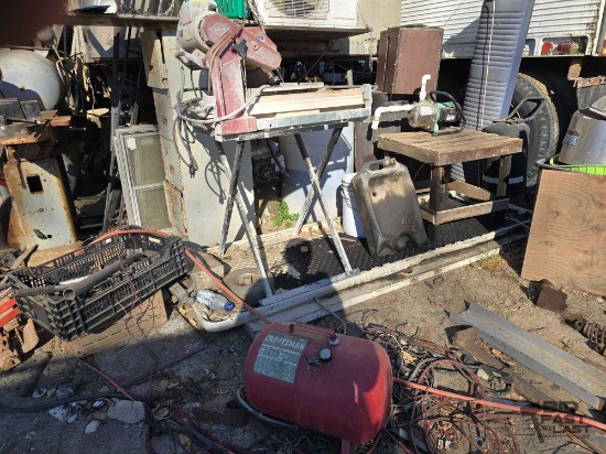 MK Diamond MK 101 Tile Saw with Stand and Craftsman Portable Air Tank