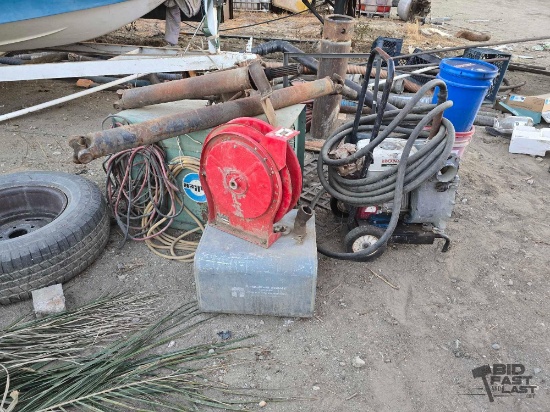 Miller Dialarc HF, Honda Trash Pump WT30X, Reel Craft Hose Reel, Long Cruise Fuel Tank
