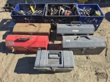 (5) Toolboxes and (3) Milk Crates with Tools