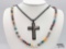 Bead Necklace and Cross Necklace