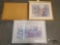(2) Signed Framed Prints and (1) Bulletin Board