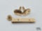 14K/10K Rolled Gold Plated Cufflinks, Tie Clip & Pin, 21.23g