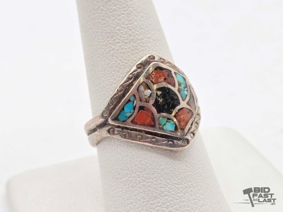 .925 Silver Ring Native Inspired, 6.78g