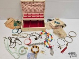 Costume Jewelry, Hankerchiefs & Jewelry Box