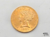 1901 $5 Dollar Liberty Gold Coin, 8.36g