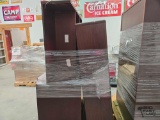 Dark Brown Book Case, Desk W/ Attaching Shelves