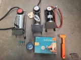 Foot Pumps, Tire Gauge, Emergency Escape Hammer, Buttoneer