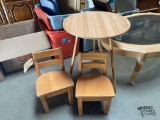 Kids Wooden Chairs and End Table